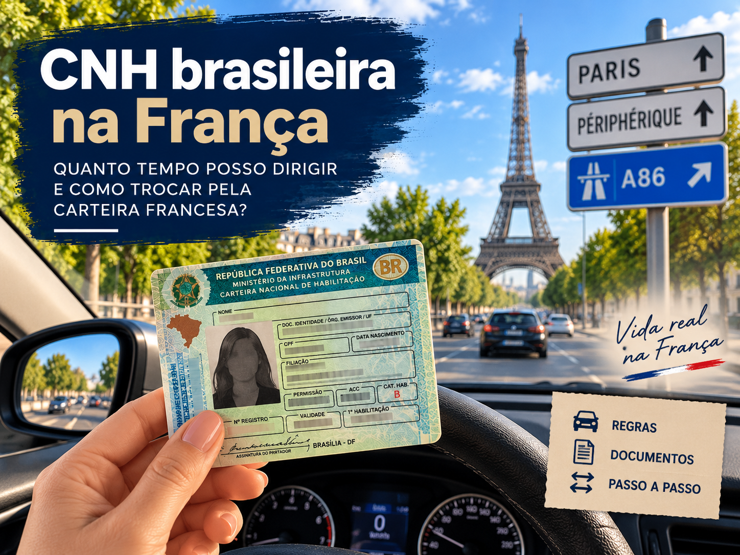 CNH brasileira na França: quanto tempo posso dirigir e como trocar pela carteira francesa?